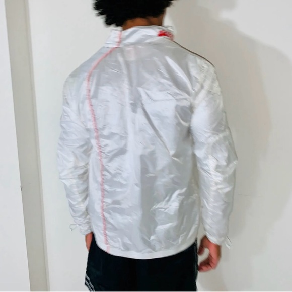 Ferrari Puma Windbreaker Jacket White Red Nylon Glanz Size XL - Picture 12 of 14